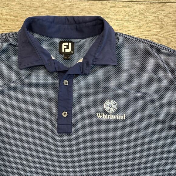 Footjoy Golf Polo Shirt Mens 2XL XXL Blue All Over Print Geometric Pattern - Picture 1 of 7